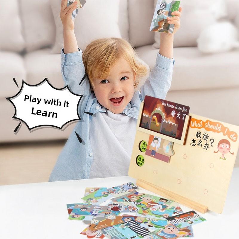 Wooden Kids Learning Toy With Life Skills Scenario Simulation Cognitive And