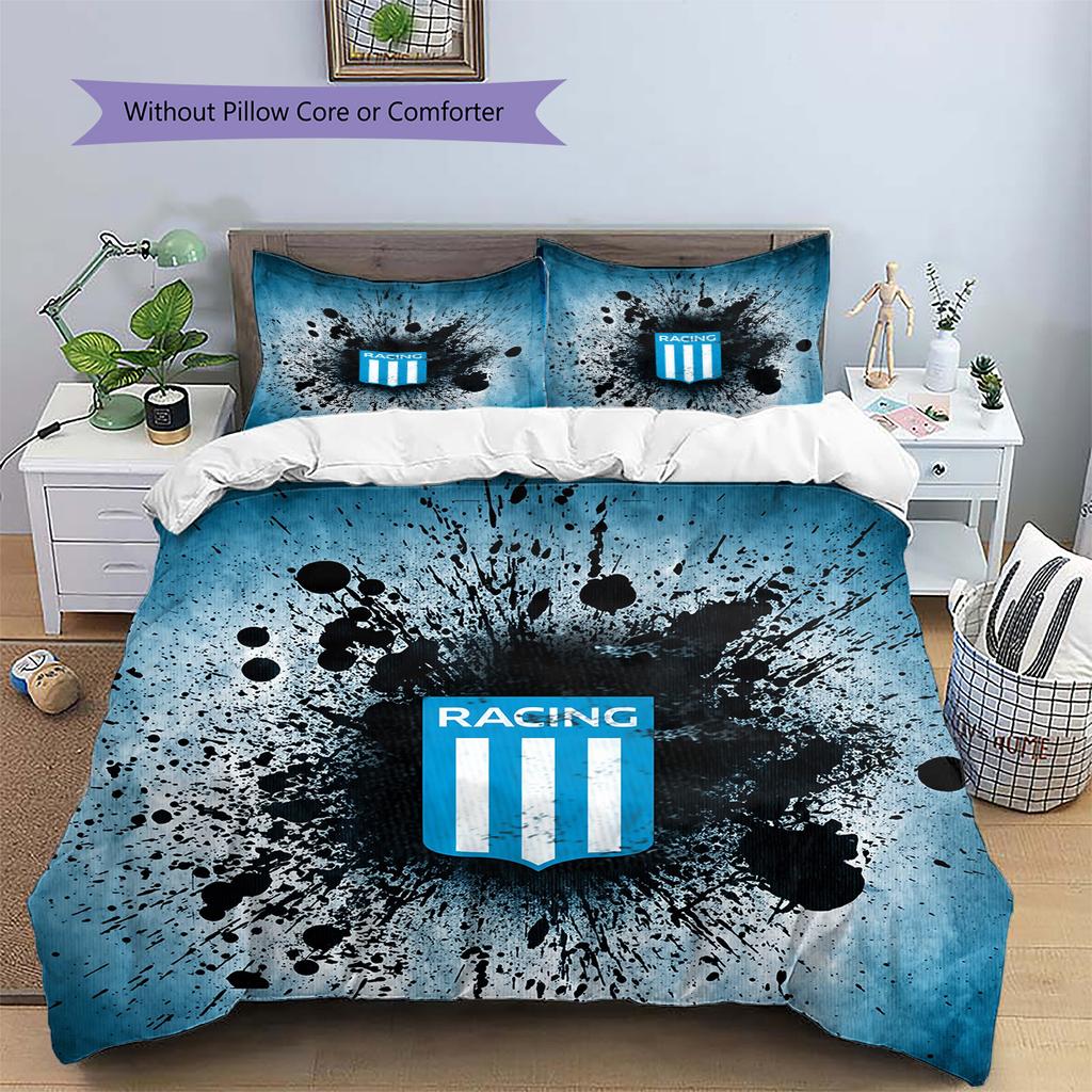 Racing Club  Pattern Bedding Quilt Set  Home Decoration  Gift (1 * duvet cover + 2 * pillowcase  without core)