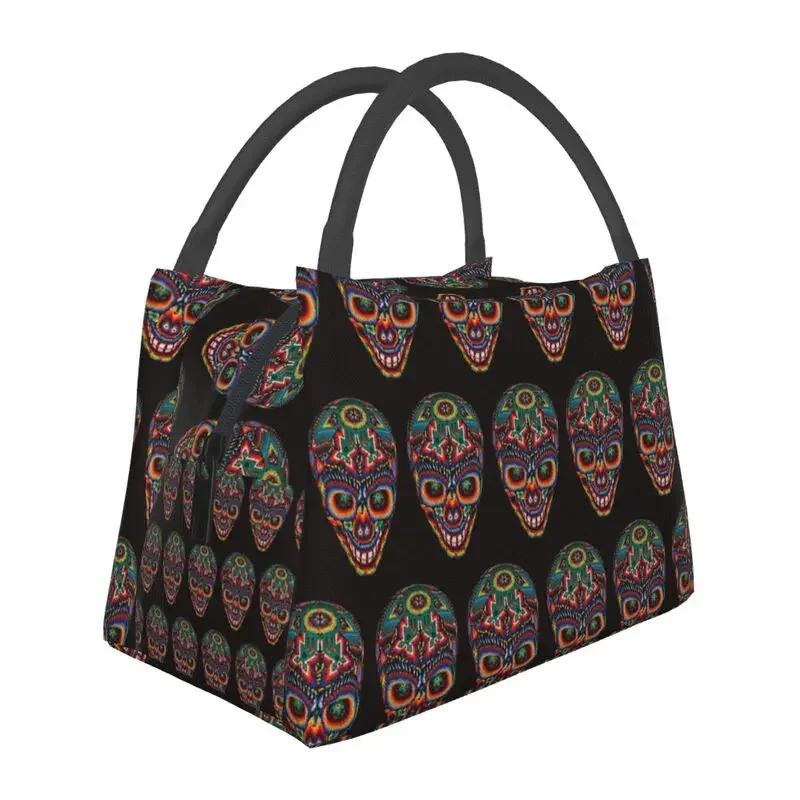 Huichol Traditional Native Thermal Insulated Lunch Bag Women Shamanic Ceremony Folk Art Portable Lunch Tote Meal Food Box