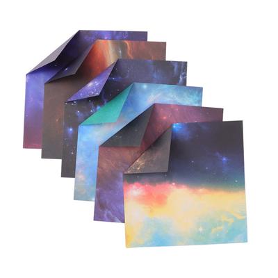 NOLITOY Set of Origami Starry Stylish Large Japanese Large Washi Night Paper Thousand Gift 100-Sheet Paper Watercolor, Sky, Space, Glitter, 15cm,