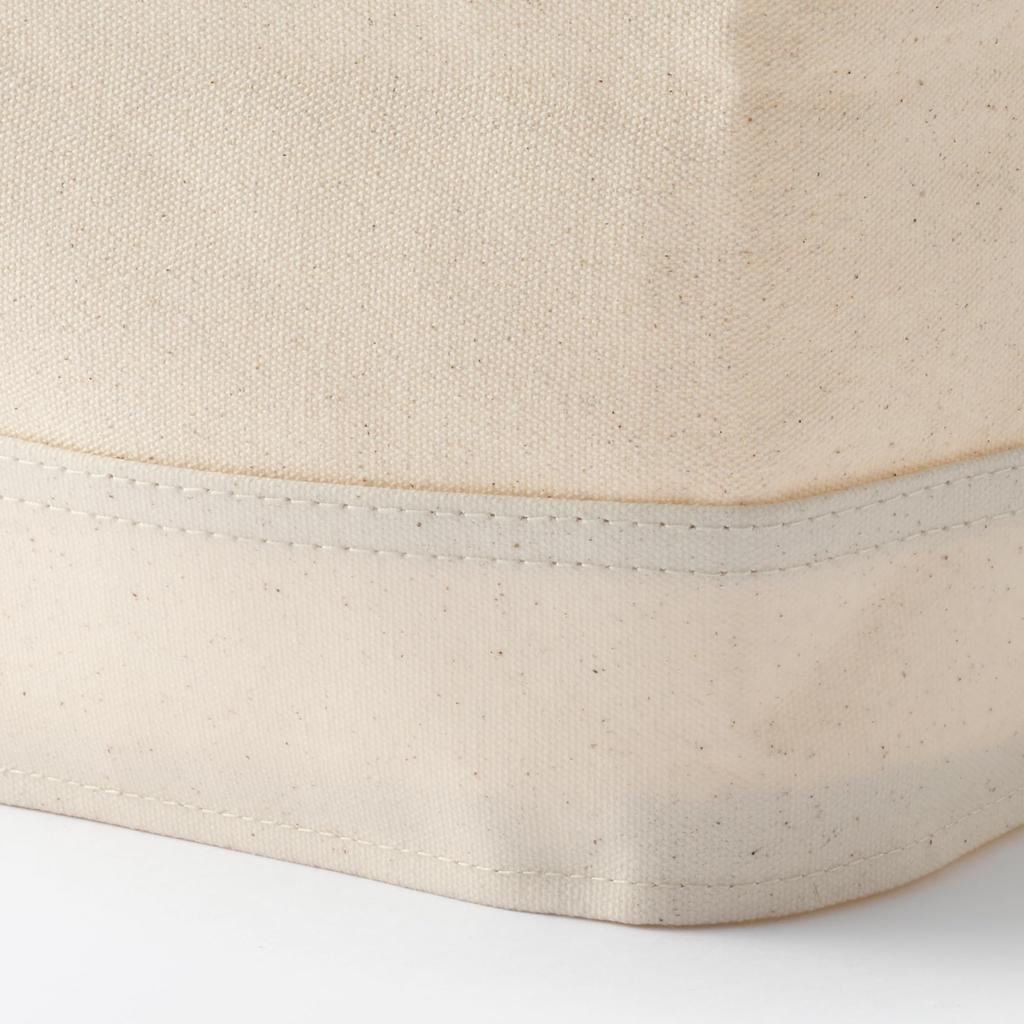 MUJI Cotton Canvas Soft Box with 37cm W x 26cm D x 26cm Product Suitable for Clothing Storage Handles, Large, Approx. H, Number 23090018,