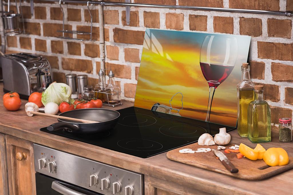 SZKLANA PŁYTA OCHRONNA NA KUCHENKĘ 70x52 WINO