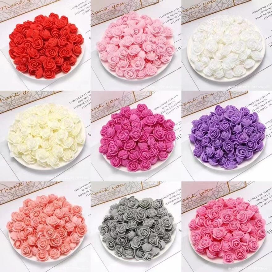 100PC PE Foam Artificial Flowers Home Vase Table Wedding Accessories DIY Gift Scrapbook Bubble Bear Holiday Party Garland Decor Cheap