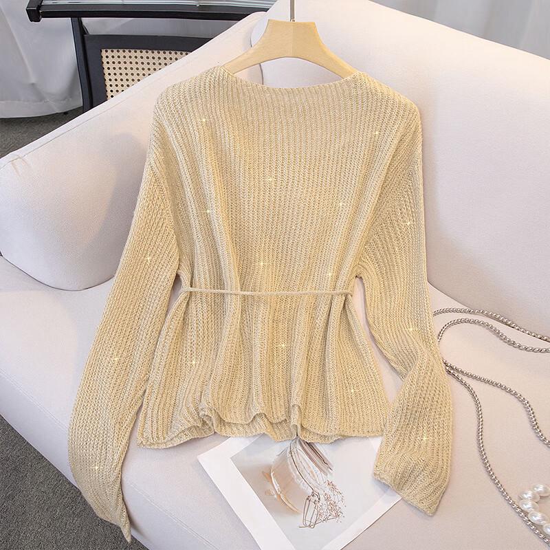 Elegant Round Neck Long Sleeve Pullover Sweater