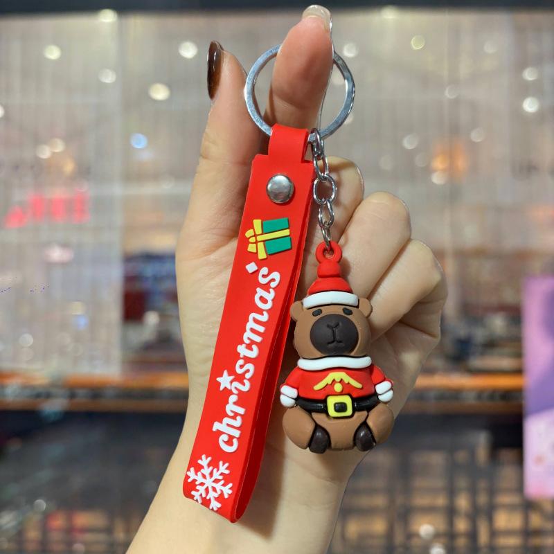New Christmas Cartoon Keychain Bag Pendant Exquisite Santa Claus Car Keychain Small Gift