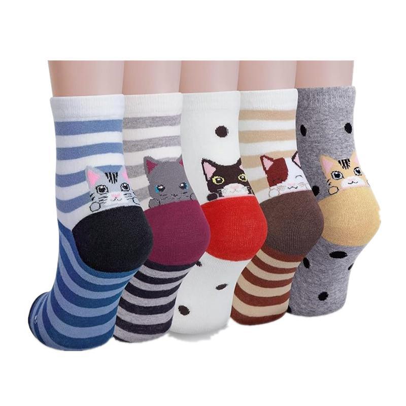 

Женские носки, объемные ушки, мультяшная сова, носки средней длины, осенне-зимние стили, хлопковые носки с длинным голенищем Sockless Card