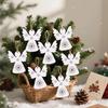 10PCS Wooden Angel Ornaments Holiday Home Decor Craft Kit Hanging DIY Paint Project Christmas Tree Decorations