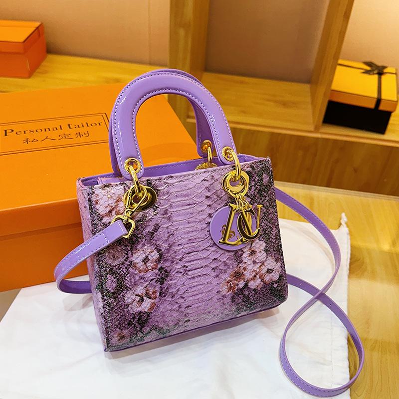 Snake-patterned Hand-held Princess Bag, Fashionable Single-shoulder Crossbody Bag, Trendy Women's Bag