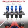Auto Ignition Switch Panel Start Push Button LED Indicator for Racing Car Vehicles 12V 20A 4 Rocker Toggle Switch Panel