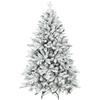 Sapin de Noël Artificiel Floqué de Neige 150 cm, Sapin de Noël avec 768 Branches, Support Métallique Pliable, Vert