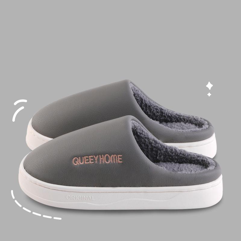 Waterproof Cotton Slippers for Men Anti Slip for Winter Suitable for Home Use Thick Soled Cotton Slippers for Women