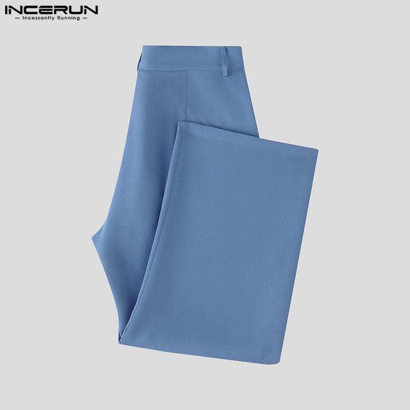 INCERUN Two Pieces Outfits Men Long Sleeve Layers Thin Blazer Long Straight Pants Party Sets