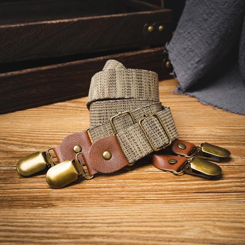 Bretelle Regolabili per Bambini Cinghia Per Pantaloni Antiscivolo Sicure Con Design a 4 Clip Larghezza 2,5 cm per Evento Scolastico