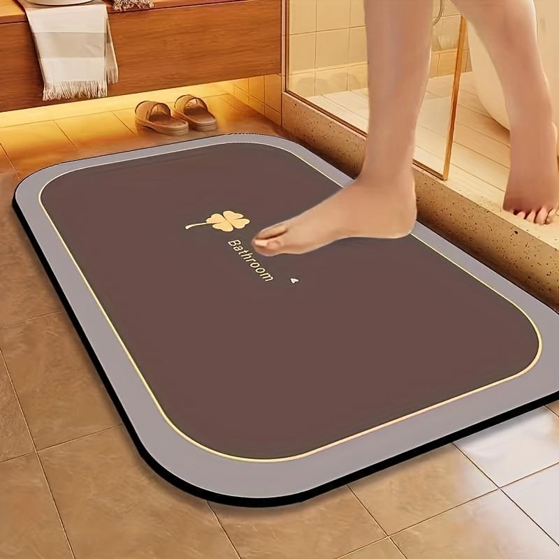 Quick Dry Bathroom Mat, Super Absorbent Diatomite, Non-Slip and Water-Absorbing, Soft and Comfortable