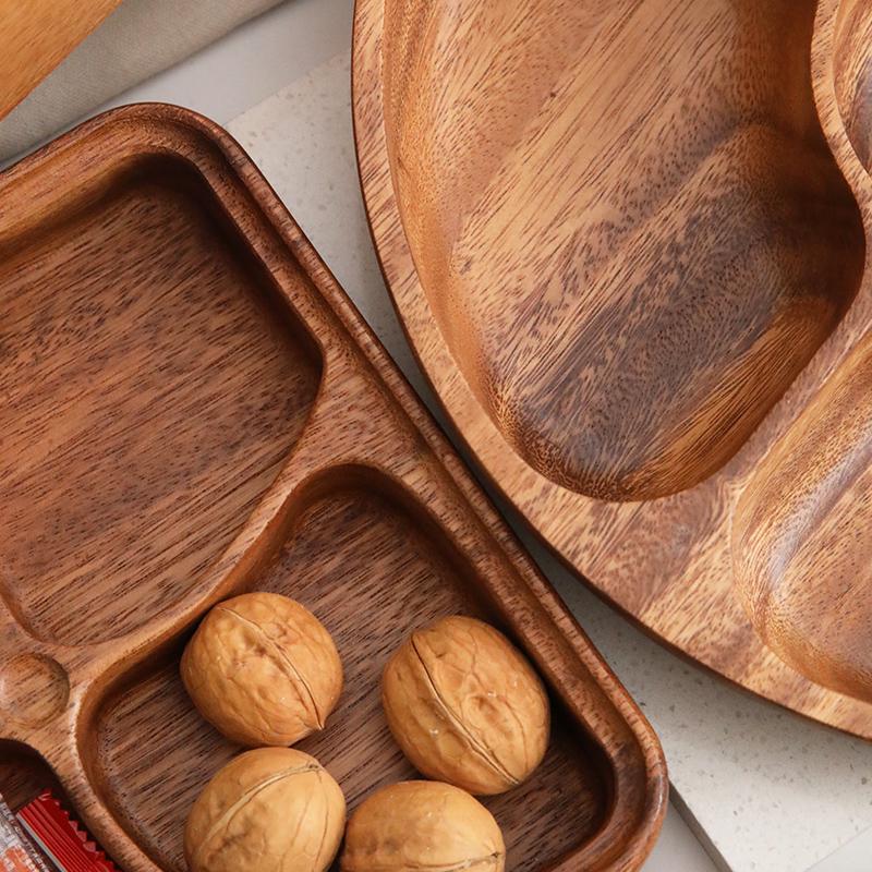 Walnut Wood Dessert Tray: Fruit, Nuts, Snacks & Tea Plate