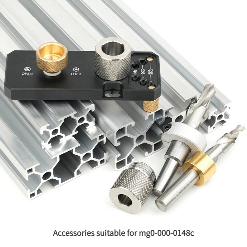 4 Piece Step Drill Sleeve Kit for Aluminum Extrusions M20 Threaded 6mm 8mm 10mm 14mm Holes 7mm Quick Release Design