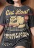 Cat Loaf Freshly Baked Just For You 100% Cute Comfort Colors® Tshirt, Feline Pet Kitty Bakery Vintage Bootleg Style Animal Tee