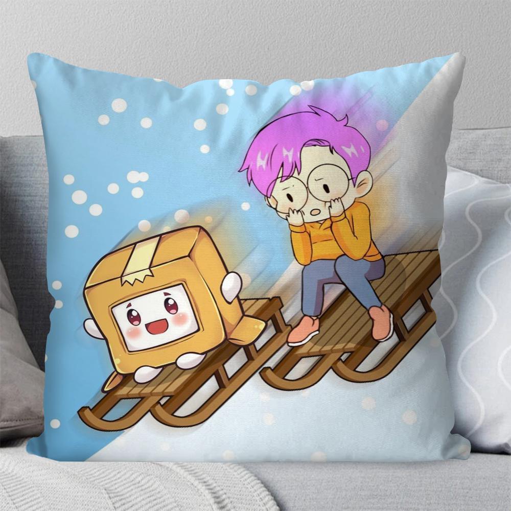 Cartoon-L-Lankybox Pillow Case Square Pillow Bedroom Sofa Leisure Comfort Cushion Car Living Room Home Decoration 40X40
