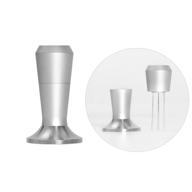 

Espresso Coffee Tools Two-in-One 51/53/58mm Stainless Steel Espresso Presser Tamper And WDT Stirrer Distribution Espresso Tamper 51mm серебряный