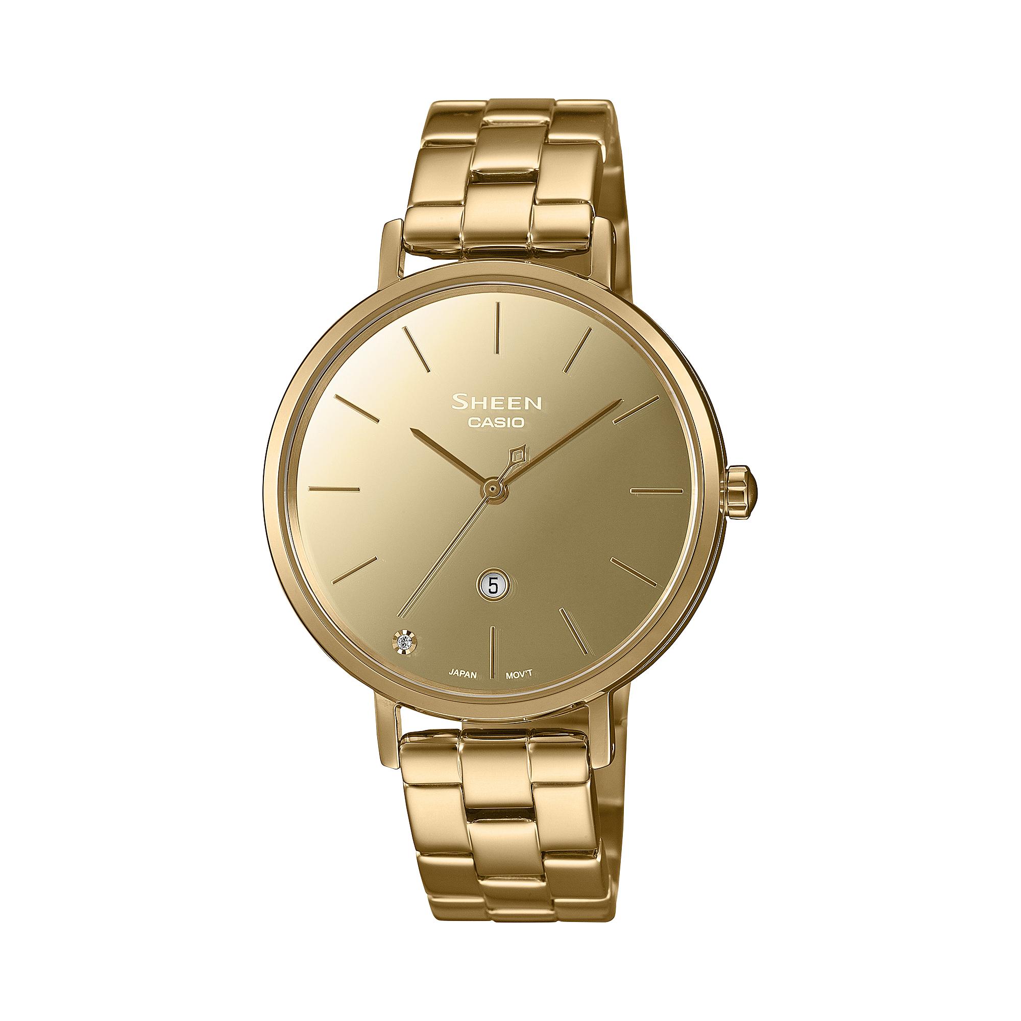 

Casio Men s Stainless Steel 50M Water Resistant Analog Quartz Watch SHE-4544G-9A золотий