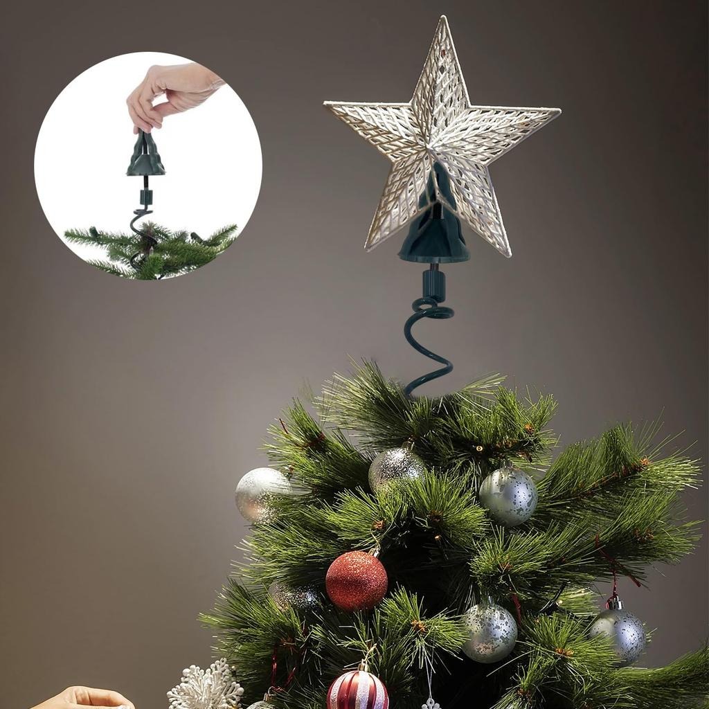 Universal Swivel Christmas Tree Topper Stand, Green Support Pole With Adjustable Attachments, Suitable For Christmas Tree Home Decoration