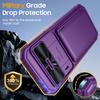 With Card Holder Sliding Camera Cover And Stand For Google Pixel 10 Pro XL Phone Case, Anti-Fall PC+TPU Wallet Case-Purple