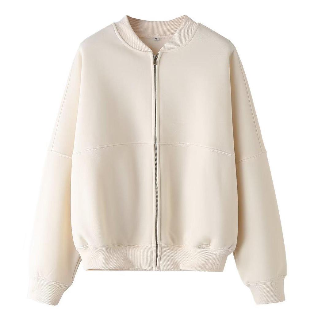 European & American Women's Style Zipper Pilot Jacket Hoodie Set