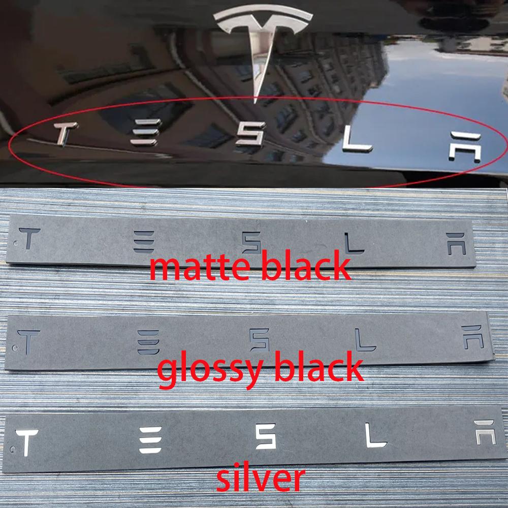1 stk 3D ABS Logo Tesla Emblemer Bokstaver Bil Bagasjerom Merke Bakre Bokstavmerke Galvanisert For MODEL 3 MODEL S X Modifiserte tilbehør