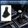 6 Speed Manual Gear Shifter Knob with Cover, Front Gearbox Stick Shifter Lever Knob for Chevrolet Cruze 2010-2015 Plastic Faux Leather Black, 1 Pc