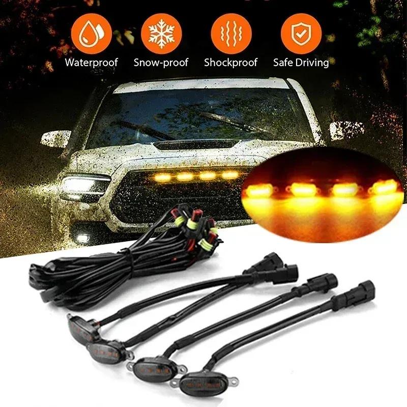 Automotive Grille Small Yellow Light Off-road Vehicle Sedan Universal Daytime Running Light LED Driving Light Warning Light