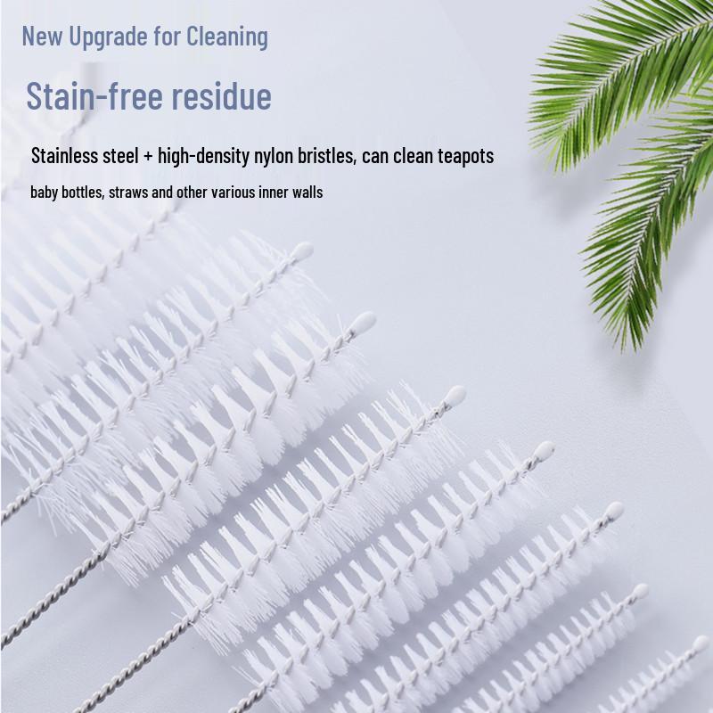 10-Piece Nylon Straw Cleaning Brush Set for Cross-Border Labeling