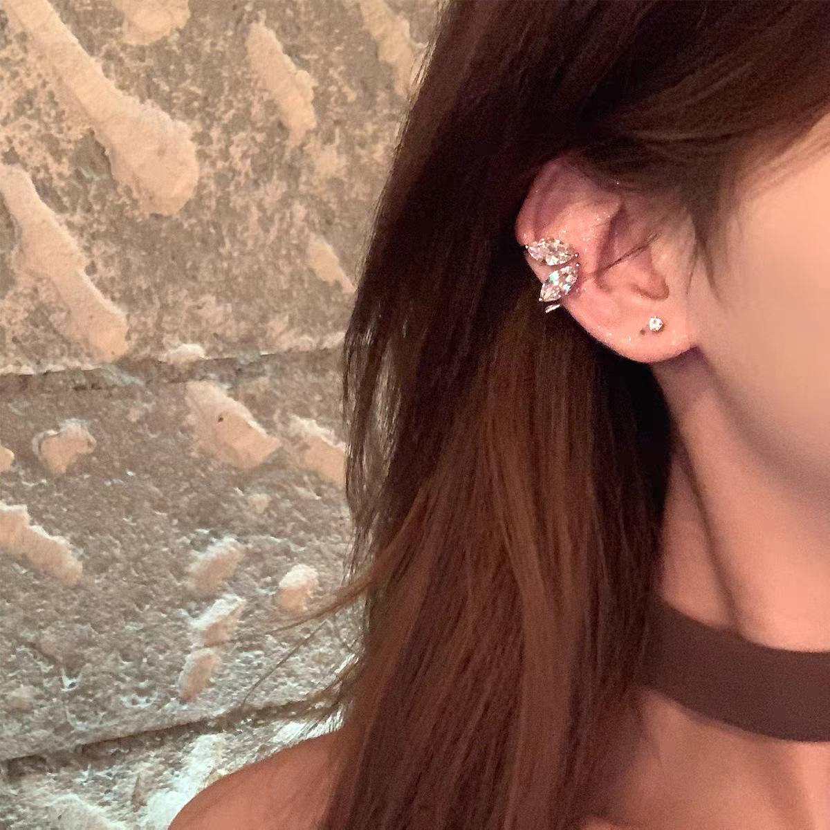 Взрывной цирконовый клипс на ухо в виде уха эльфа женский без прокола ушей серьги-клипсы уникальные и красивые серьги