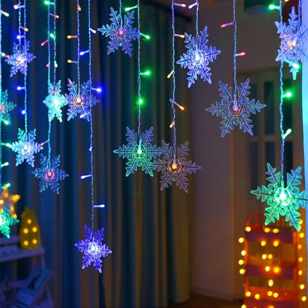 Snowflake Pendant Christmas Snowflakes String Light LED Decoration Light  New Year