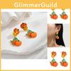Fun And Playful Alloy Pumpkin Earrings With Cartoon Design For Halloween Celebrations Women For