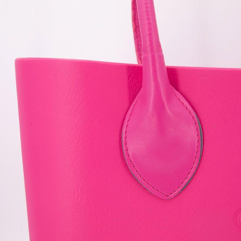 Rosa Tote Bag mit Lammfell-Pochette groß 38x30x12cm Damen O BAG