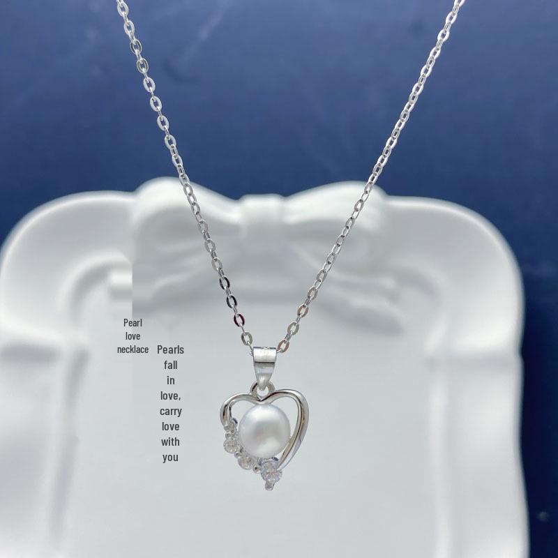 Elegant 2025 S925 Sterling Silver Heart & Freshwater Pearl Necklace for Work & Commute