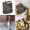 Stylish Letter Print Kids Bag Lightweight Canvas Shoulder Tote For School Use
