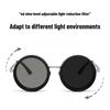 Adjustable Sunglasses Stylish Round-Frame Rotating Graduated-Tint Lenses Outdoor Sports Travel Uv-Protective Eyewear