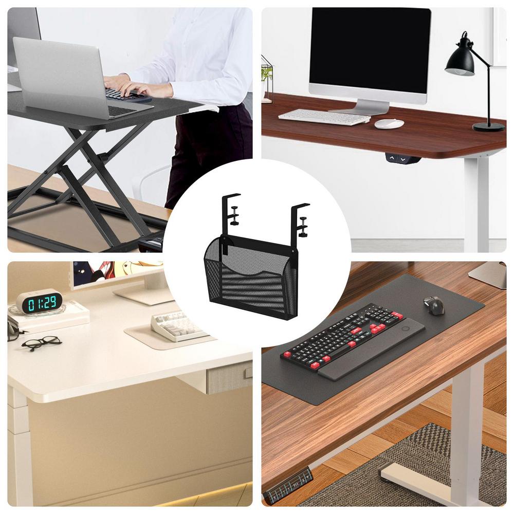 Metal Desk Storage Rack Adjustable Waterproof Under Table Organizer Space-Saving Storage Rack Under Shelf Organizer For Home