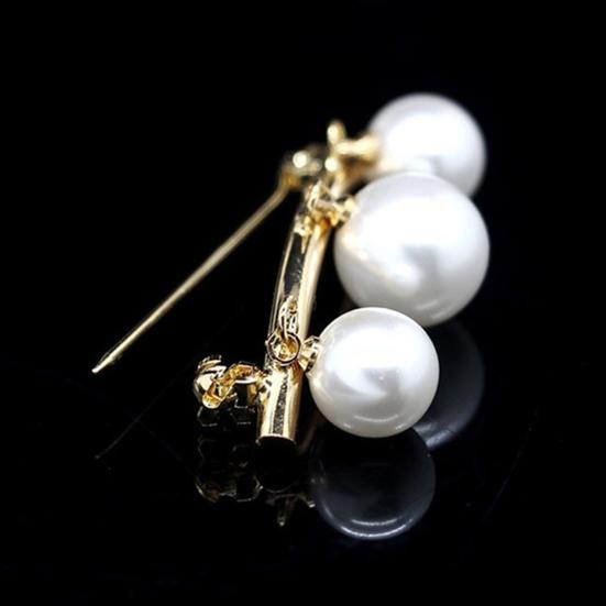 2Pcs Brooch Stylish Elegant Faux Pearl Fashion Vintage Brooch for Wedding
