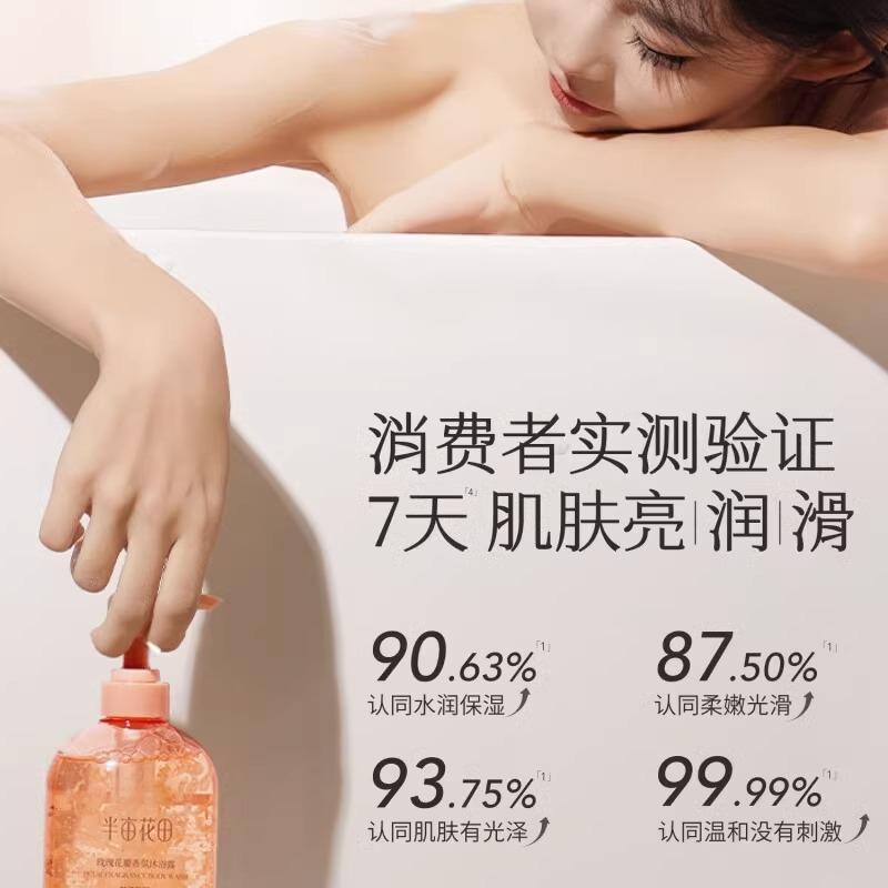 [Body Wash In 2 Bottles] Watery Radiance Body Wash+petal Fragrance Moisturizing Lotion, Lasting Fragrance for Women In Autumn and Winter
