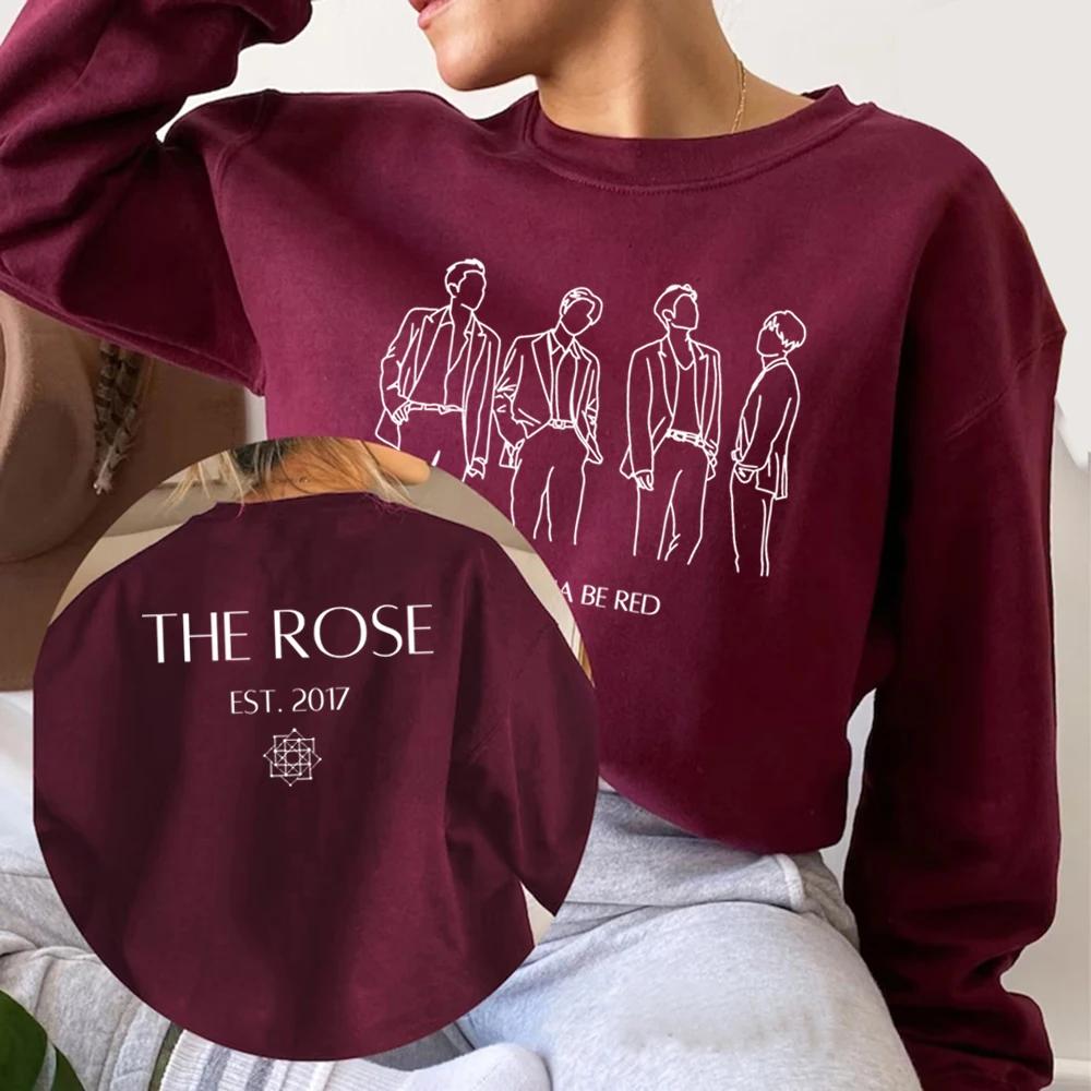 

Толстовка Rose Kpop с капюшоном Back To Me Корейская группа Свитер Женские толстовки с круглым вырезом Графические толстовки Уличная одежда Топы Kpop XL