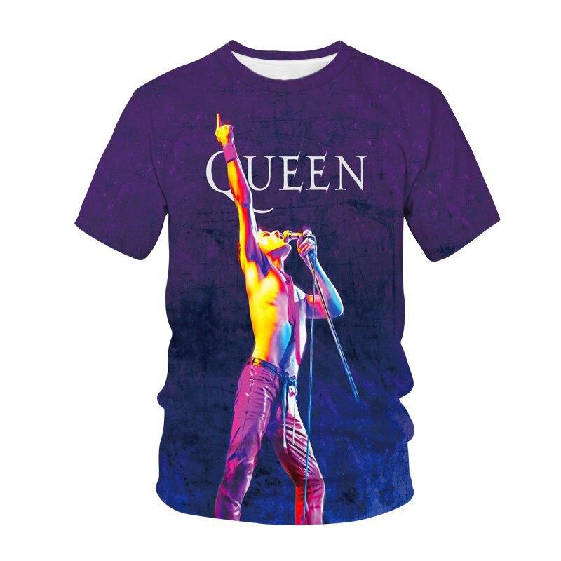 

Трендова футболка з коротким рукавом з 3D цифровим принтом Queen Rock Hippie M