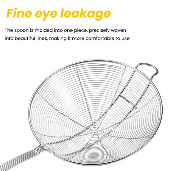 Stainless Steel Slotted Spoon Large Mesh Strainer Ladle for Frying Steaming Hot Pot Kitchen