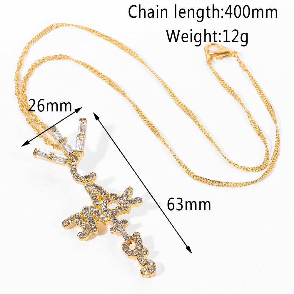 A Cactus Jack Shape Pendant Necklace Crystal Ice Cubic Zirconia Pendant Hip Hop Jewelry Gift