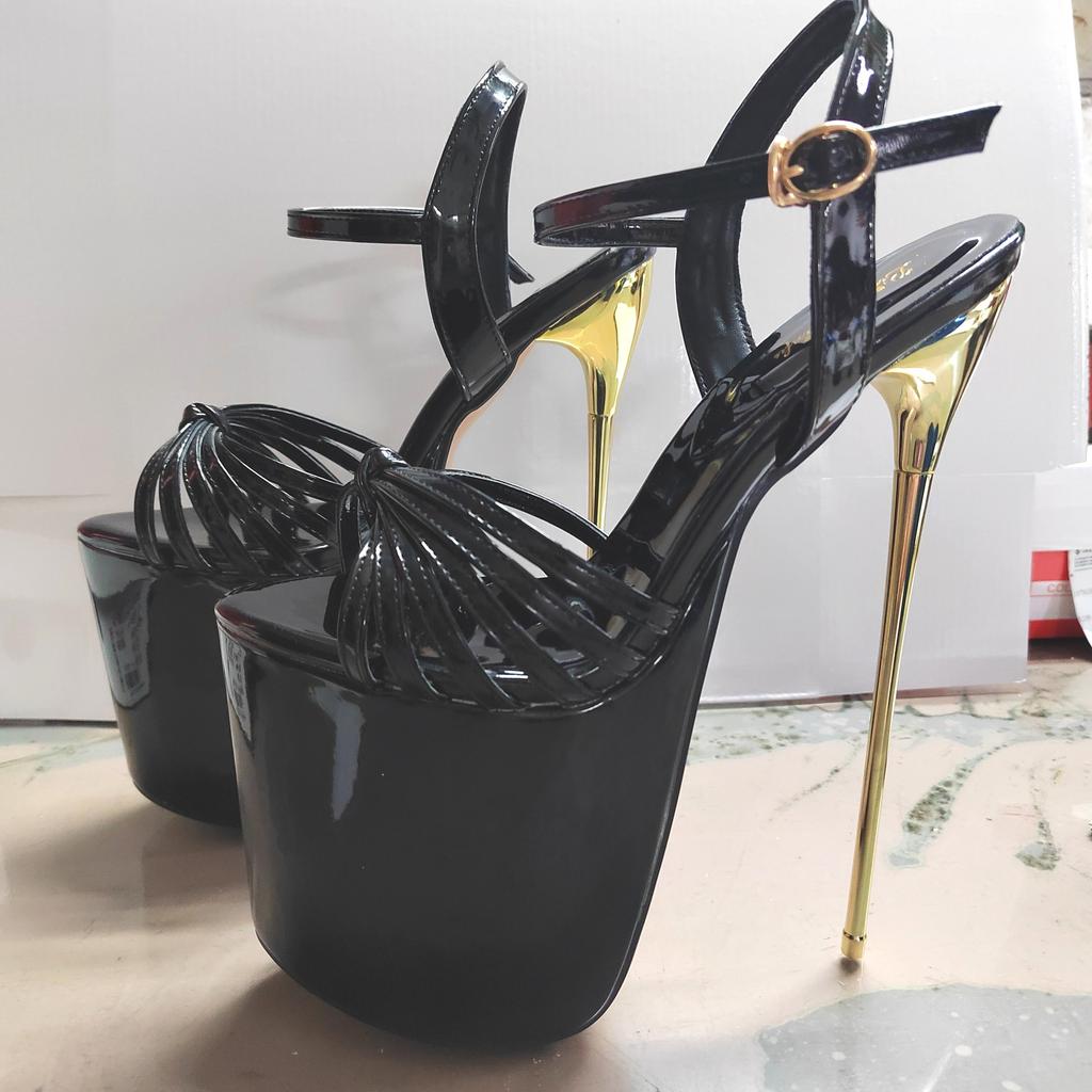 NEWWomen Gladiator Party Sandals Summer19cm 22cm Thin High Heels Platforms Shoes Peep Toe Buckle Big Size Pumps35-50