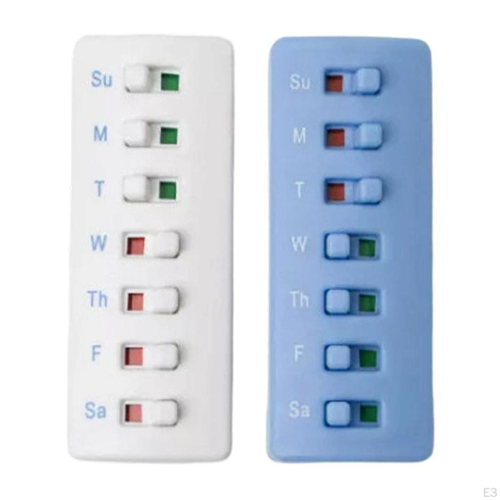 7 Day Memory Aid Compact Daily Medication Tracker for Fridge Work NightStand white