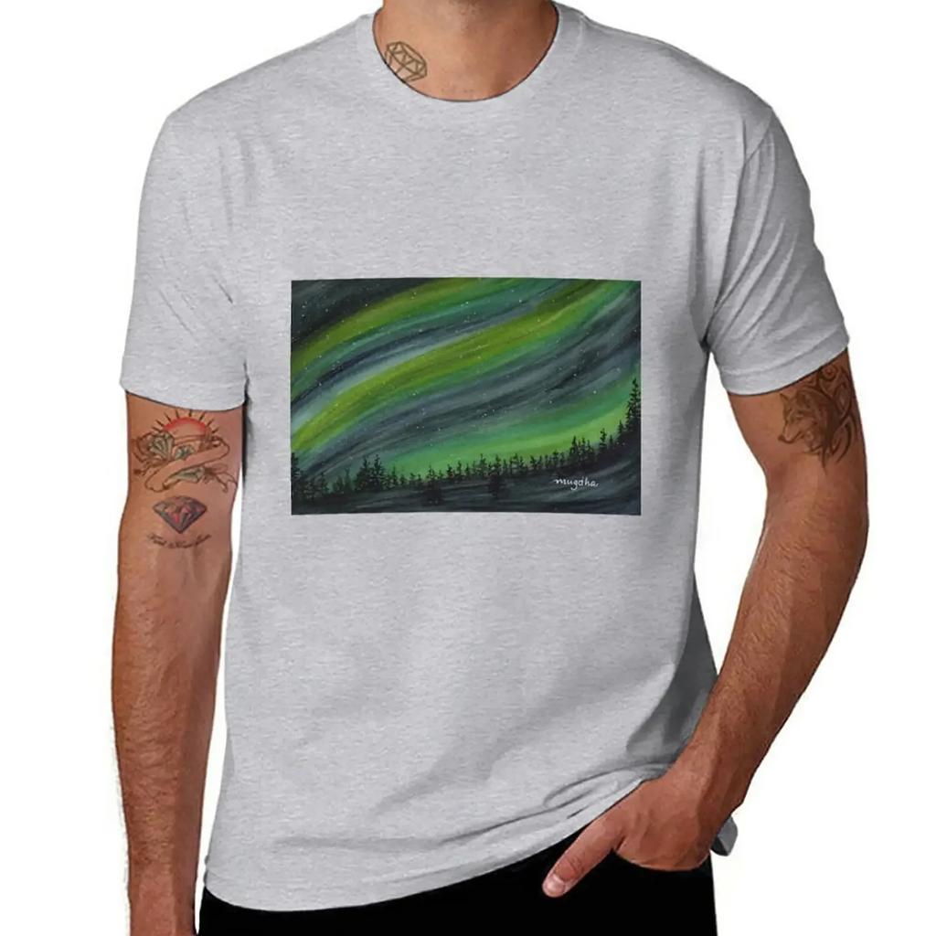 Northern Lights 7 T-Shirt graphics quick-drying plus sizes men t shirts