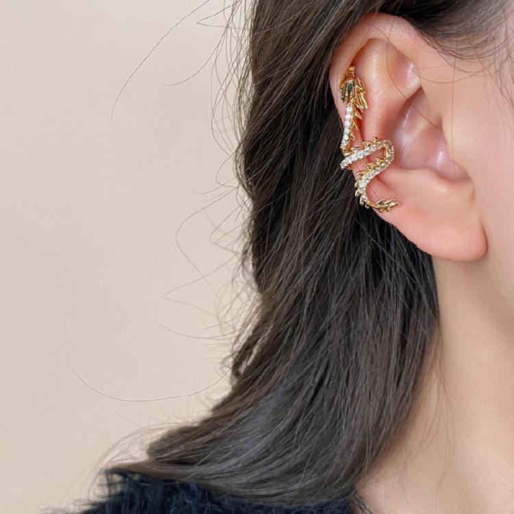 Dragon Themed Ear Clip Unique Ear Jewelry Eye Catching Ear Clips for Men Women
