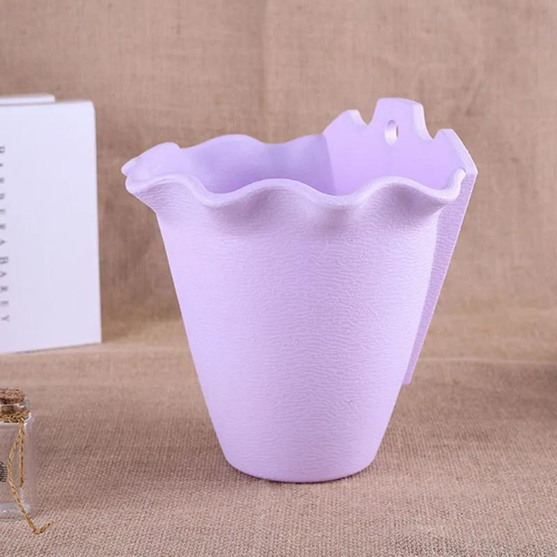 New Wall Hanging Planter Plastic Convenience Wall Mount Flowerpot Plants Container Basket Pot For Indoor Outdoor Garden Supplies